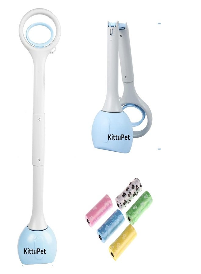 KittuPet مجرفة فضلات محمولة من KittuPet مع أكياس نفايات | أداة متينة لالتقاط الفضلات بمقبض طويل 28 بوصة - Image 1